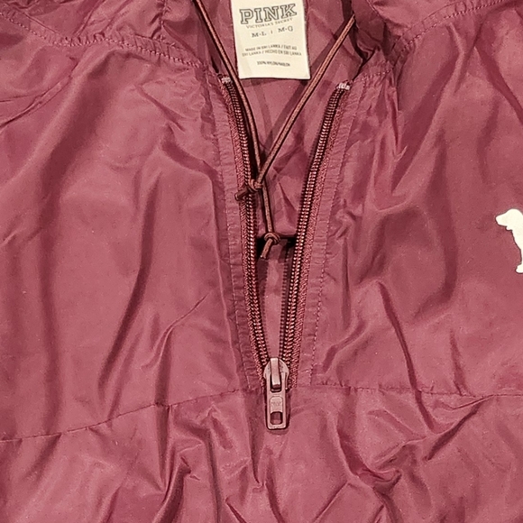 113. NWOT PINK Maroon Windbreaker Jacket - Picture 2 of 2